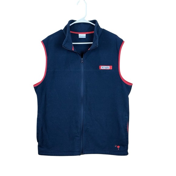 Columbia PFG‎ Fleece Vest Men's Size Large Blue Full Zip Fishing Outdoor - Picture 1 of 6